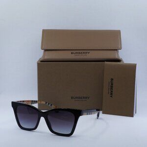 Burberry Elsa BE4346 39428G Cat Eye Sunglasses - Black/Brown/Grey